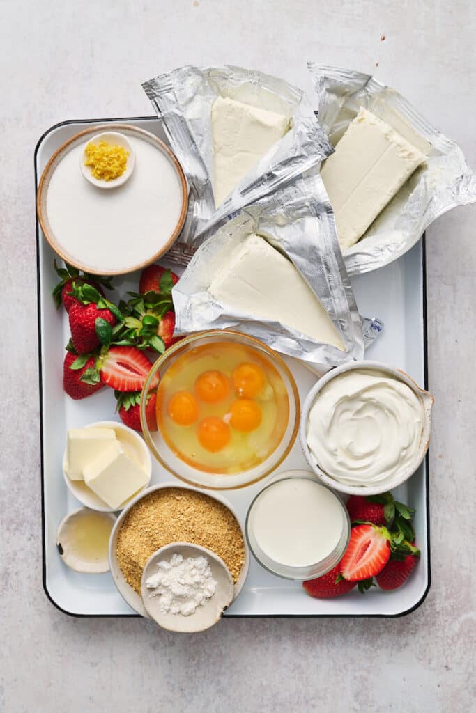 Ingredients for Cheesecake Bars.