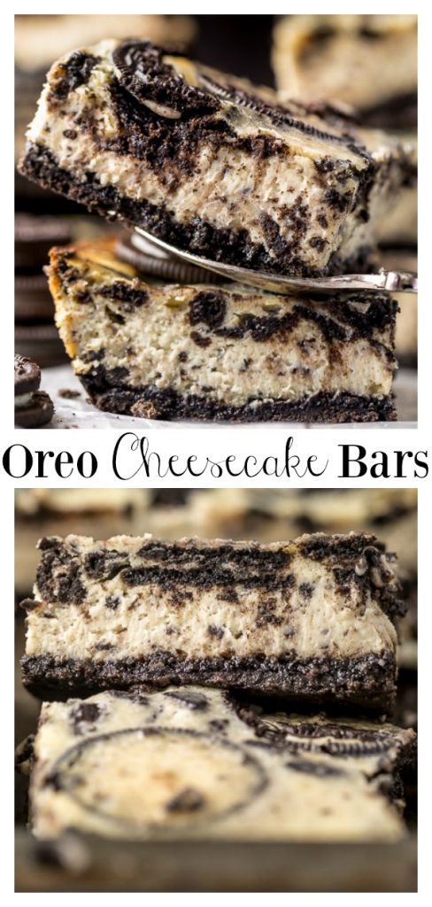 This is the best and easiest recipe for Oreo Cheesecake Bars! Crunchy, creamy, and loaded with Oreo cookies in every bite.