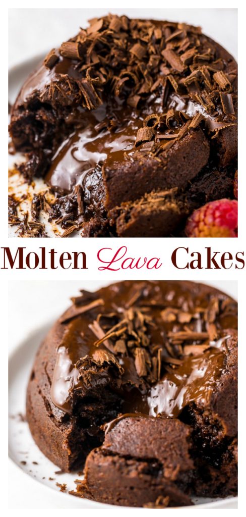 These Easy Molten Chocolate Lava Cakes for Two are so delicious and perfect for Valentine's Day! A rich, decadent, and romantic chocolate dessert recipe anyone can make at home!