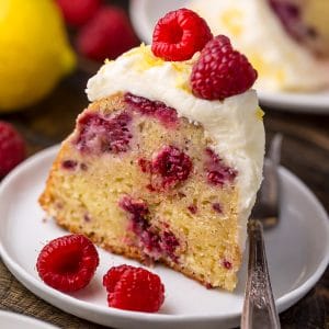 Moist and sunshiny sweet, this Lemon Raspberry Bundt Cake is so perfect for Easter or Mother's Day brunch! Loaded with fresh lemon zest, lemon juice, and raspberries, this cake is loaded with flavor. Perfect for breakfast, brunch, or dessert!