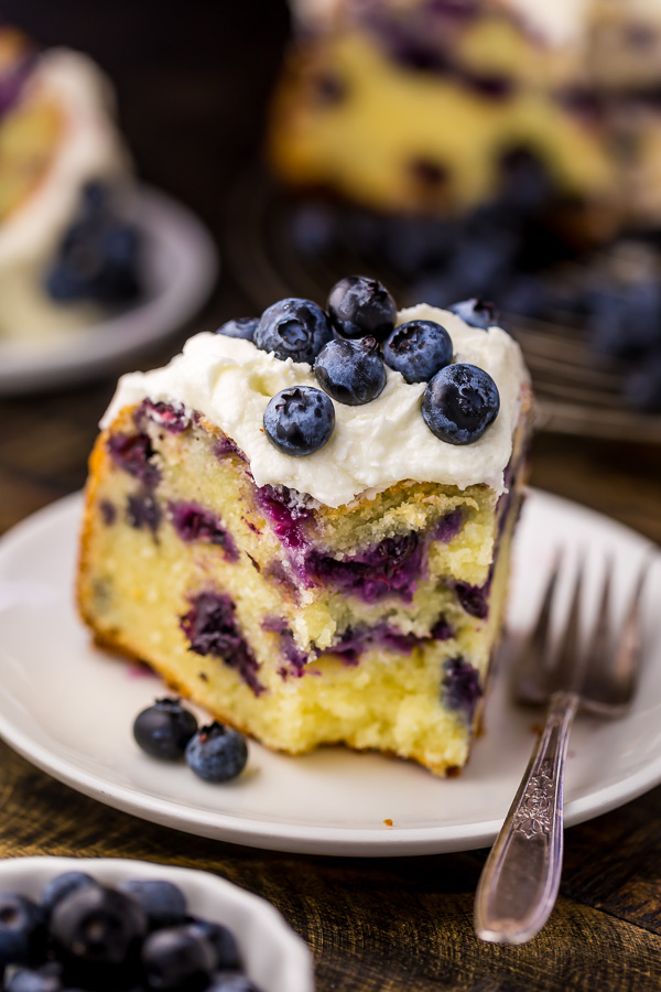 An easy and delicious recipe for The BEST Blueberry Bundt Cake! This cake is so moist, buttery, and bursting with juicy blueberries! It's perfect for brunch and pairs well with coffee or tea.
