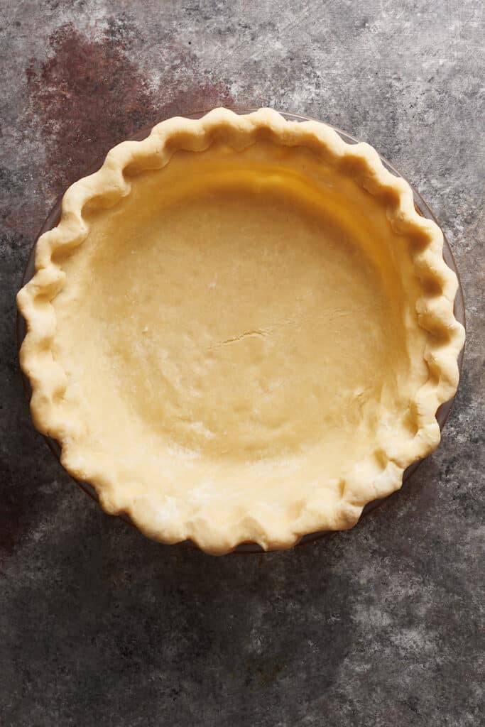 Homemade pie crust for pumpkin pie recipe.