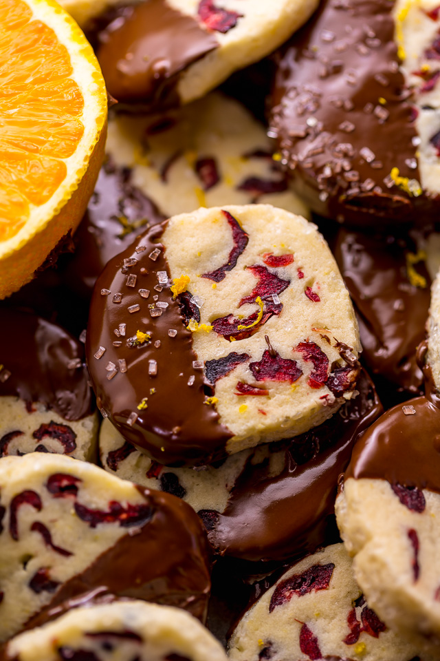 Dark Chocolate Cranberry Orange Slice and Bake Cookies