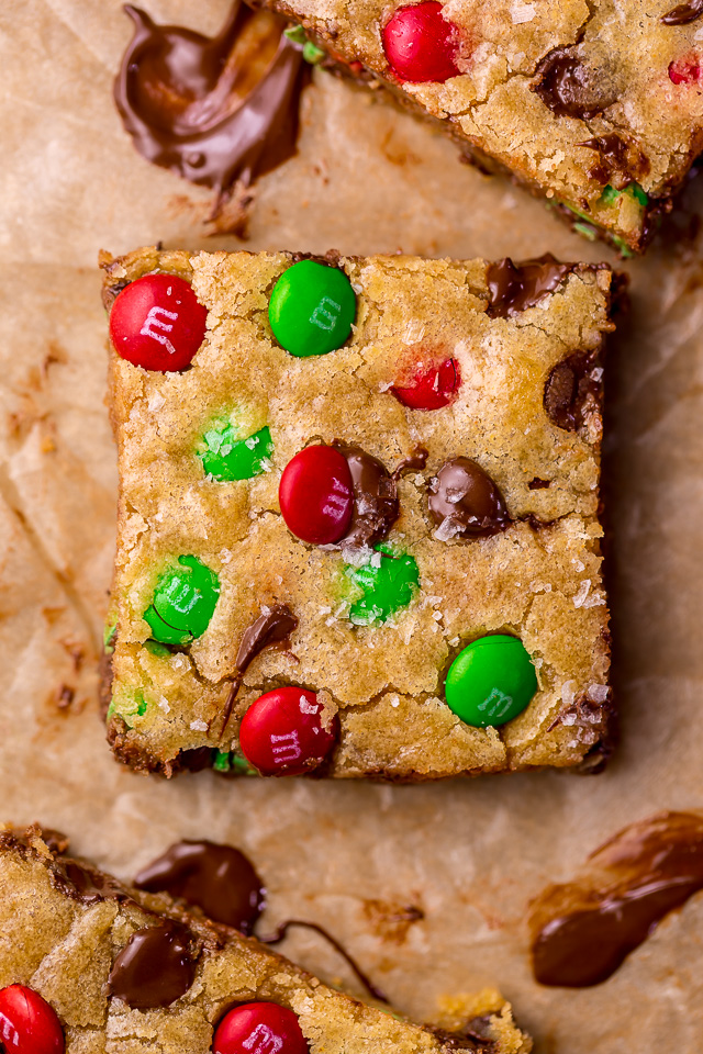 Holiday M&M Blondies