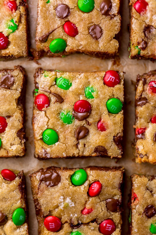 Holiday M&M Blondies