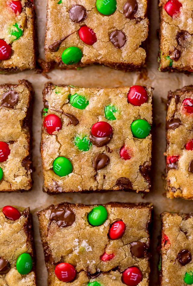 Holiday M&M Blondies