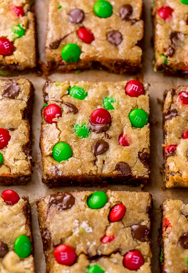 Holiday M&M Blondies