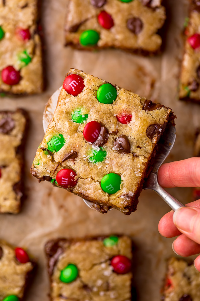 Holiday M&M Blondies