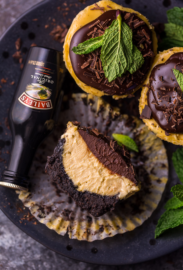 Mini Baileys Irish Cream Cheesecakes