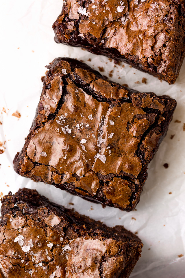 brownies on parchment paper