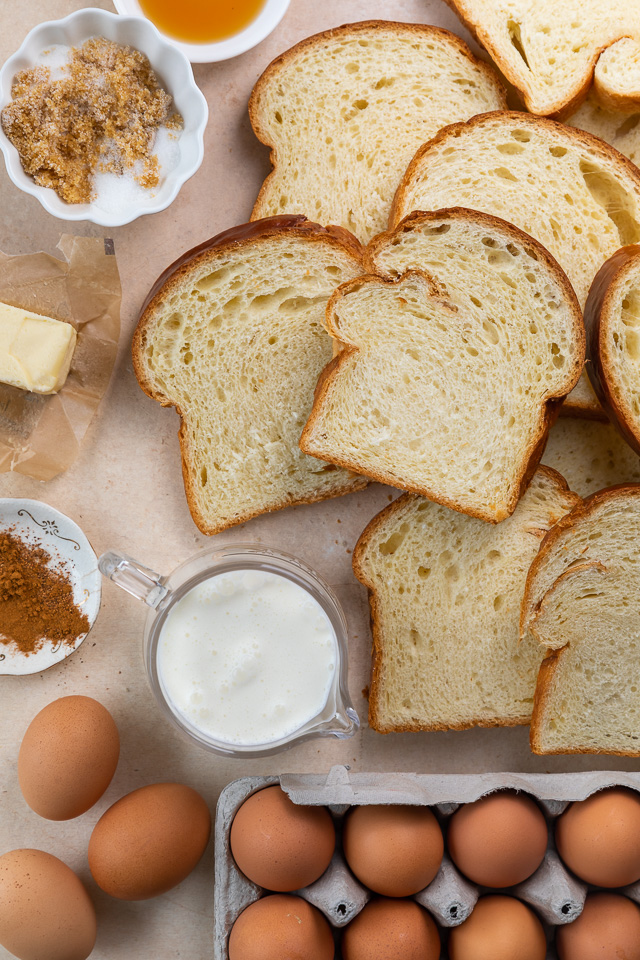 Stale bread for French toast recipe.