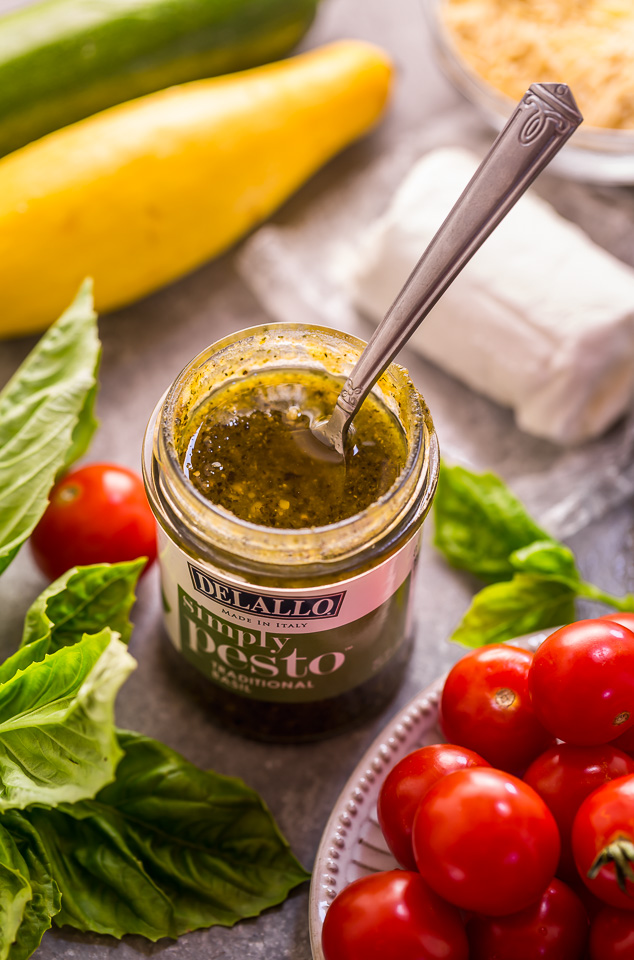 It's beginning to feel a lot like Summer, and you know what that means, right? It's PASTA SALAD SEASON! And this Pesto Orzo Pasta Salad with Zucchini, Goat Cheese, and Tomatoes is sure to be on heavy rotation all Summer long! This mayo-free pasta salad is vegetarian friendly and perfect for picnics, potlucks, and barbecues! #pestopastasalad #pesto #orzo #orzopastasalad