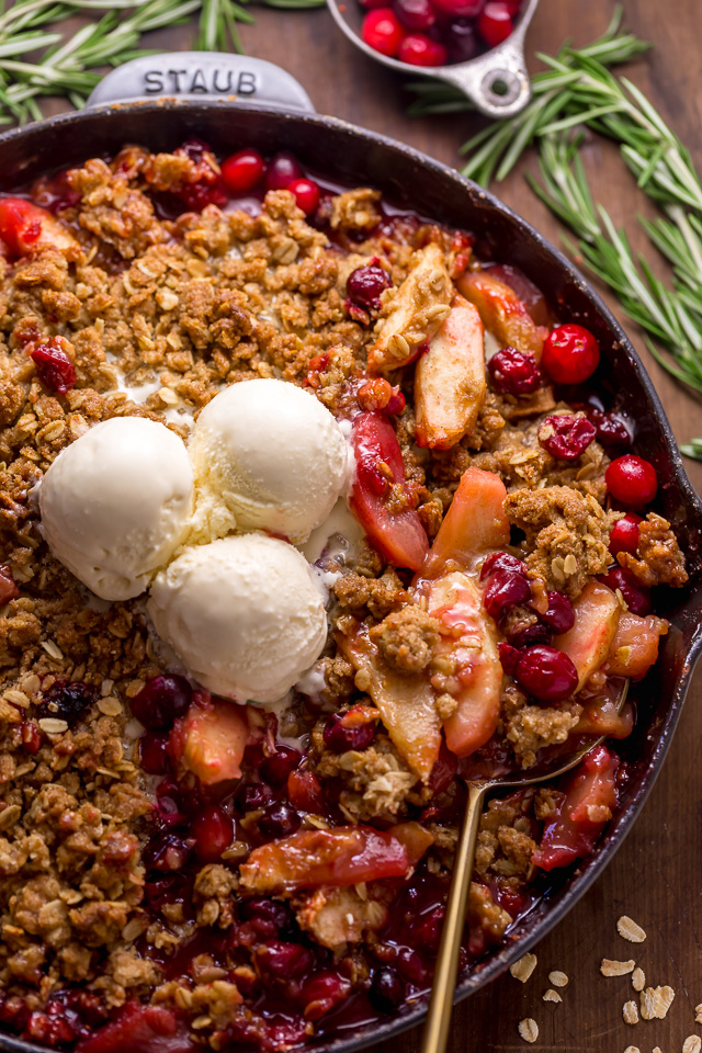 If you love cranberries and apples, you have to try this Easy Apple Cranberry Crisp! Featuring juicy apples, tart cranberries, and a buttery oat crumble topping! Use fresh cranberries or frozen cranberries... both work great! Perfect for Thanksgiving or Christmas dessert!