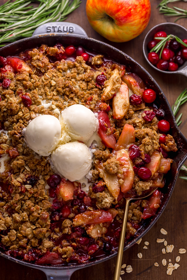 If you love cranberries and apples, you have to try this Easy Apple Cranberry Crisp! Featuring juicy apples, tart cranberries, and a buttery oat crumble topping! Use fresh cranberries or frozen cranberries... both work great! Perfect for Thanksgiving or Christmas dessert!