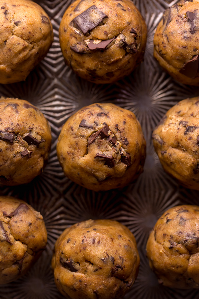Whiskey lovers will go crazy for these Rye Whiskey Chocolate Chip Cookies! Made with a unique combination of rye flour and all purpose flour, they bake up soft, chewy, and ultra thick! Brown butter, rye whiskey, and plenty of chocolate make these grown up chocolate chip cookies totally irresistible!