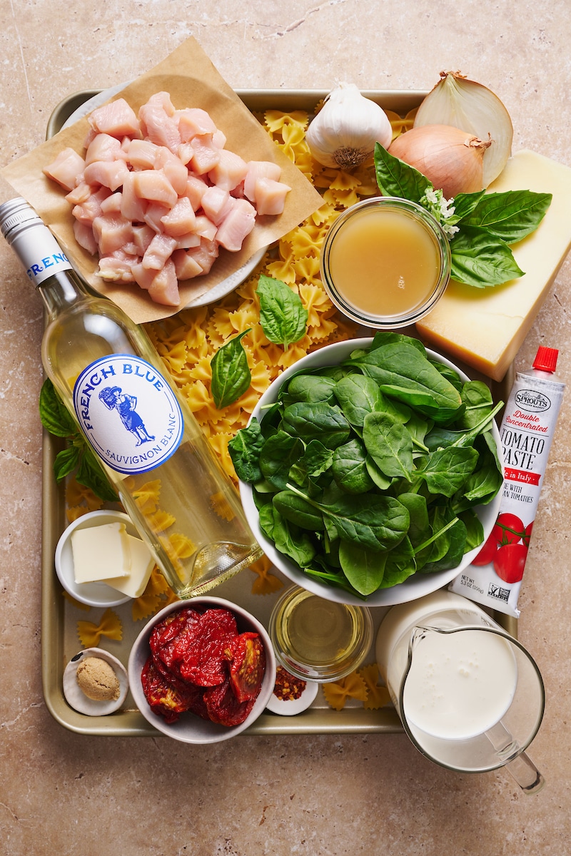 Ingredients for Sun-Dried Tomato Pasta