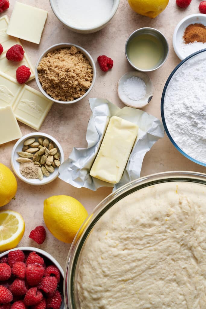 Lemon Raspberry Cinnamon Rolls Ingredients