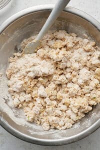 Apples mixed into the scone dough.